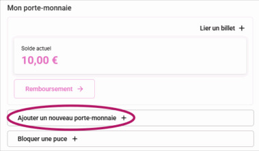 ajouter un porte-monnaie