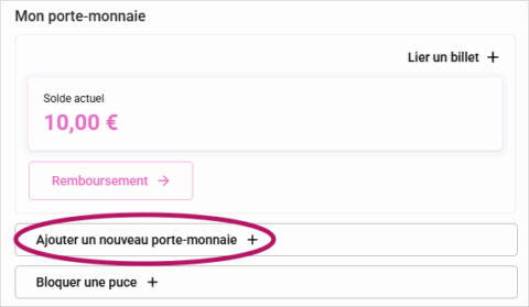 ajouter un porte-monnaie